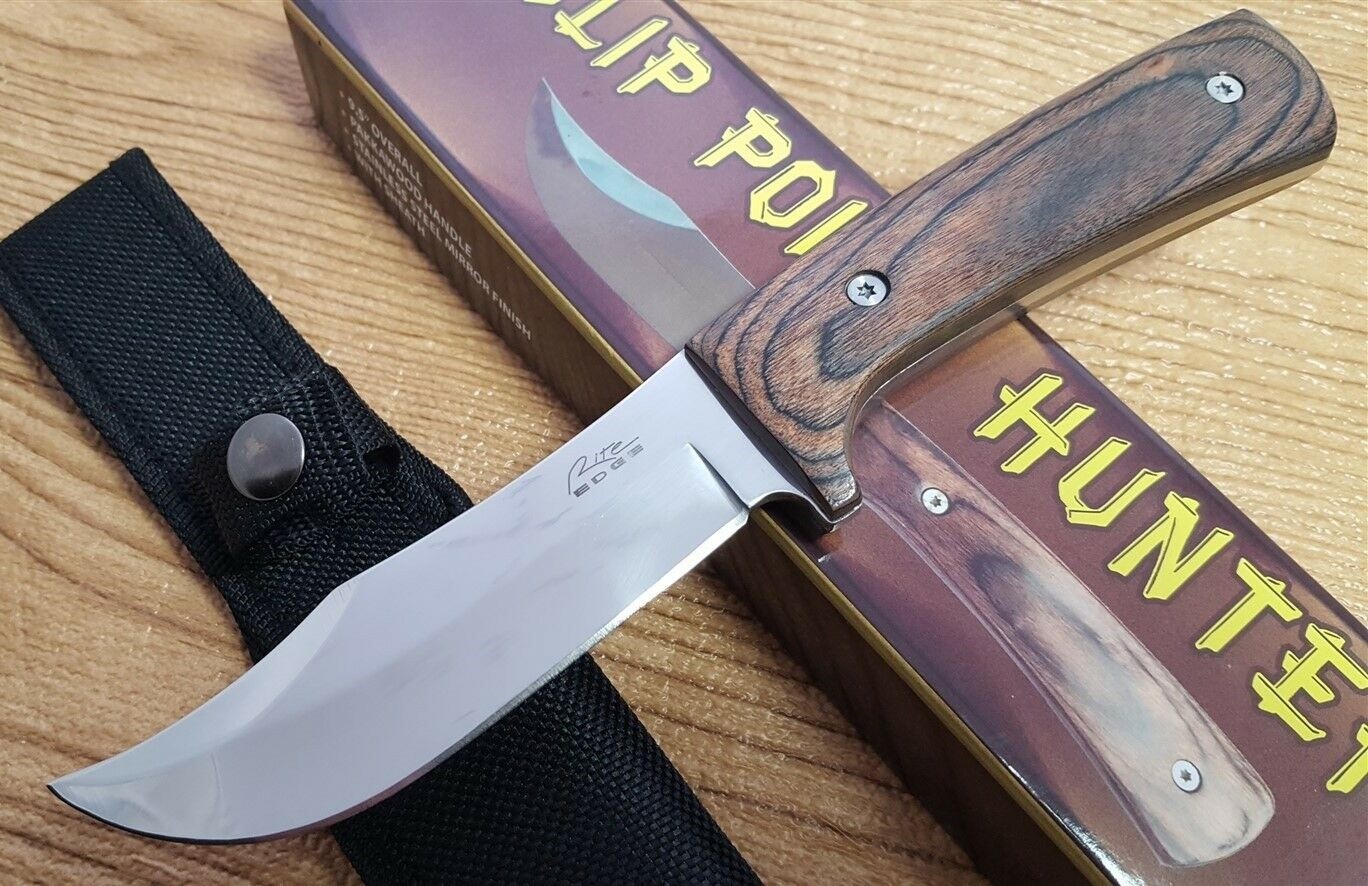 Clip Point Hunter Fixed Blade Knife w/ Nylon Sheath Belt Loop Rite Edge 5″ Blade