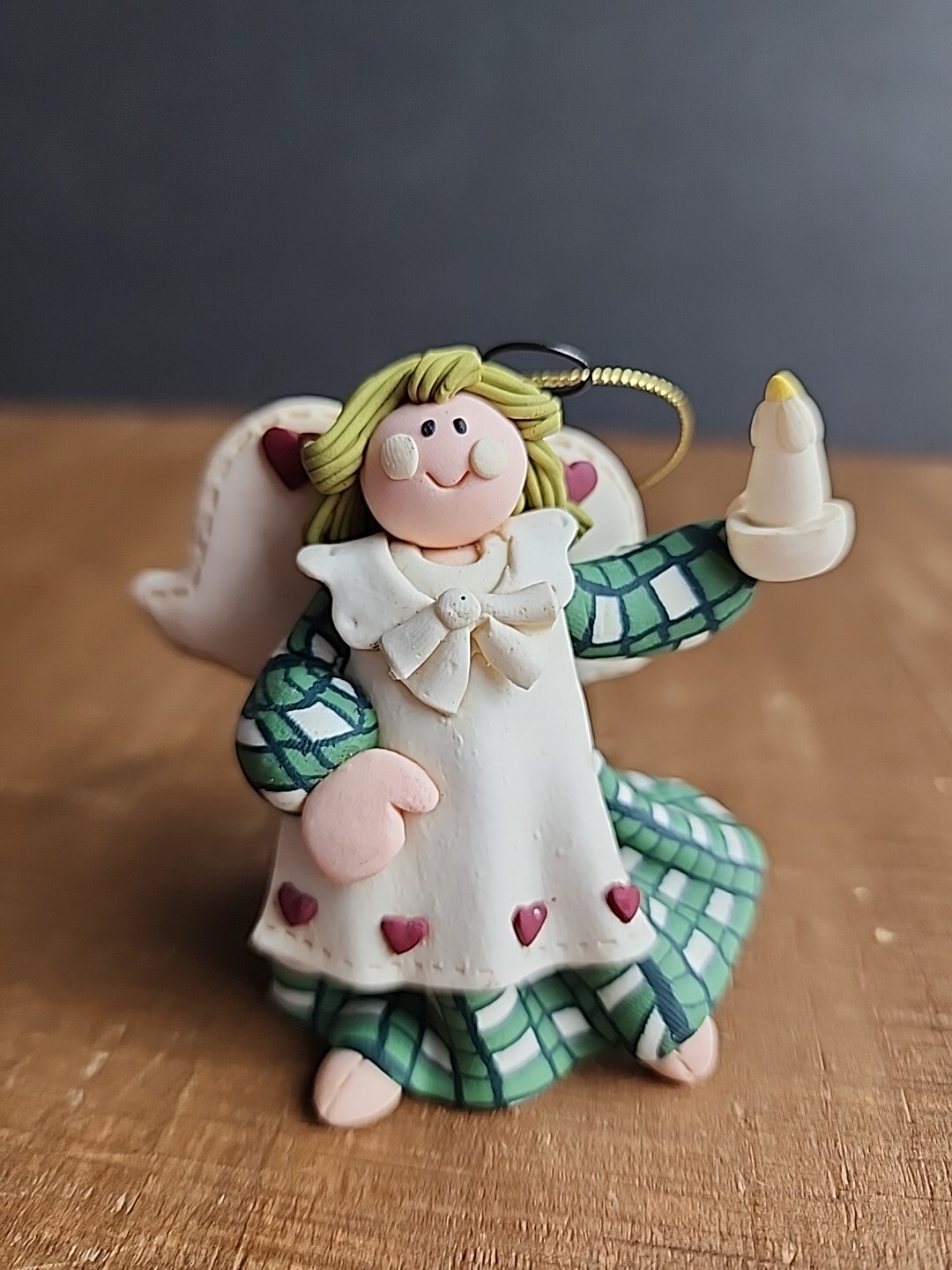 Christmas Angels Folk Ornaments Figurine Polymer Clay 2.5 in x 2.5 in