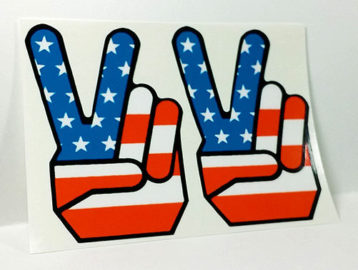 1960’s PEACE SIGN x 2 Vintage Style Vinyl DECAL/Sticker, hippie, rat rod, racing