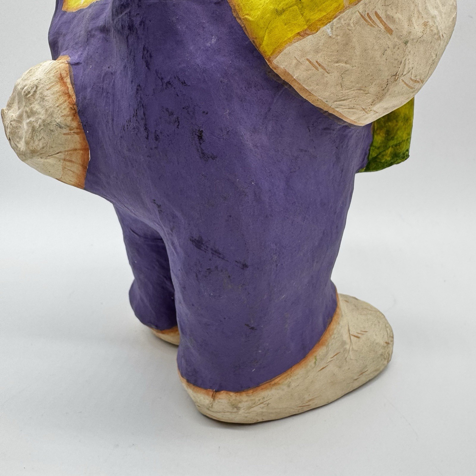 Large Hand-Painted Paper(Papier)-Mache Easter Bunny Rabbit With Carrot Figurine