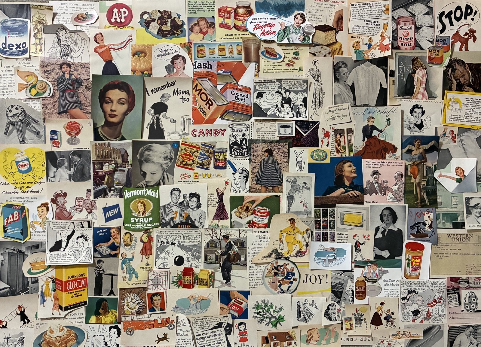 Lot~125+ Vintage Ephemera~Just 1940s Tiny Ads & Cutouts~Collage~Junk Journals!