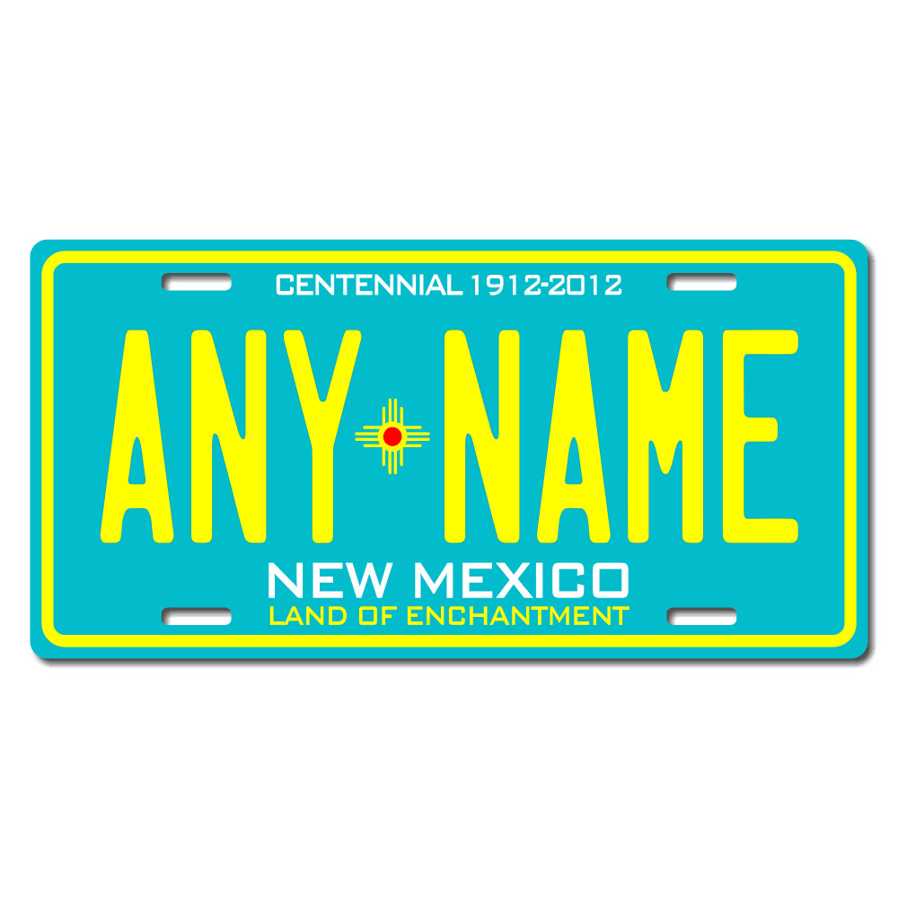 Personalized New Mexico License Plate for Bicycles, Kid’s Bikes & Cars Ver 3