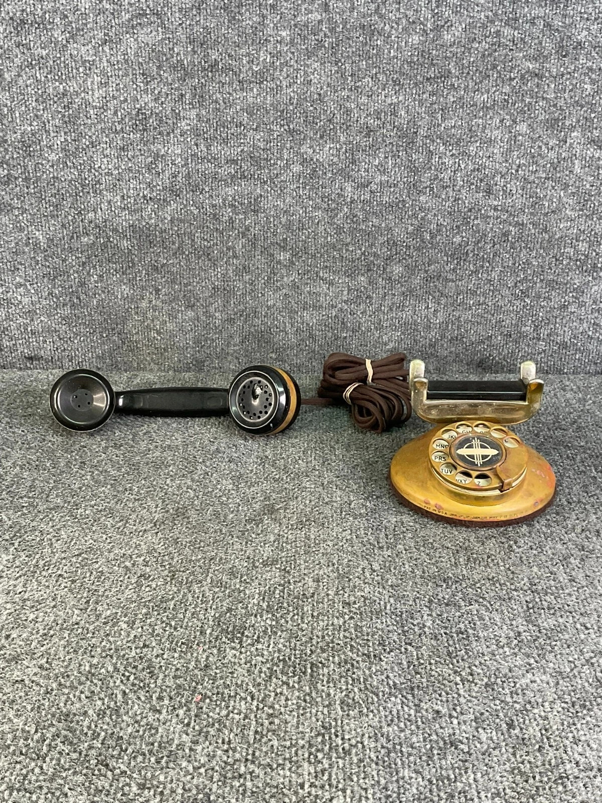 Antique Automatic Electric 1A Brass Dial Telephone Base Vintage Antique
