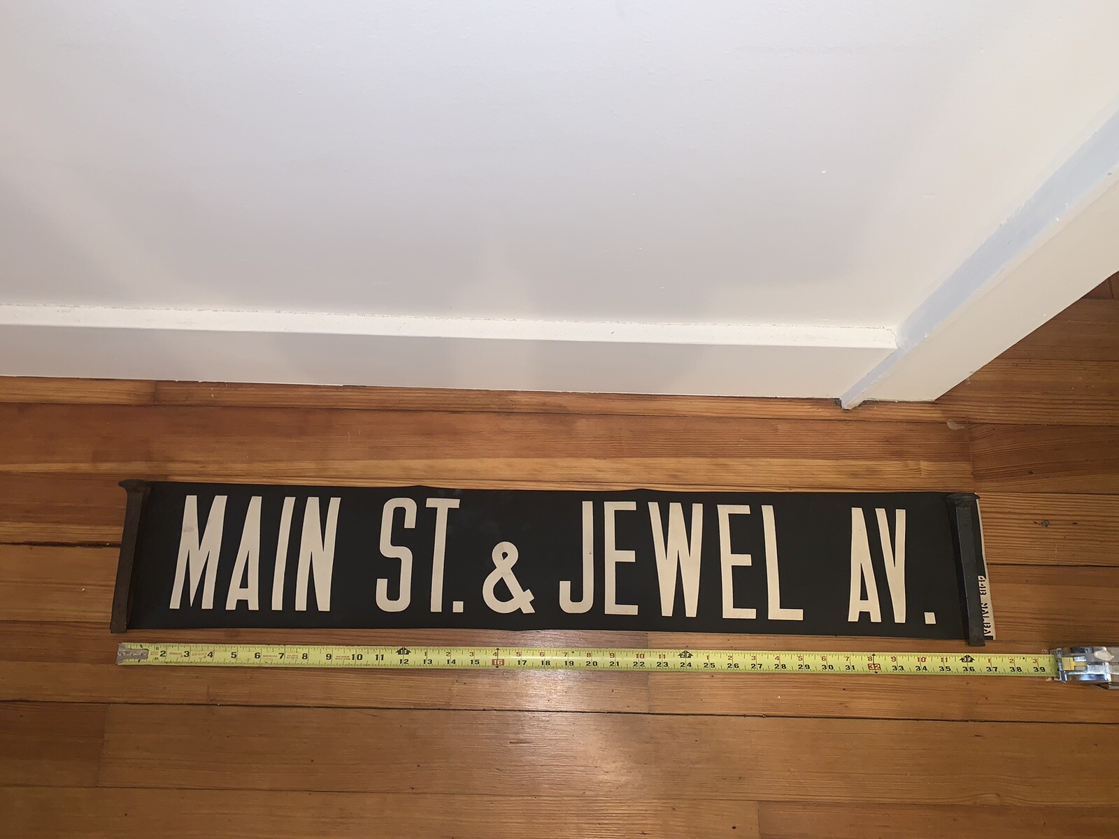 NYC TRANSIT BUS VELLUM ROLL SIGN BROOKLYN 1956 MAIN STREET JEWEL AVENUE QUEENS