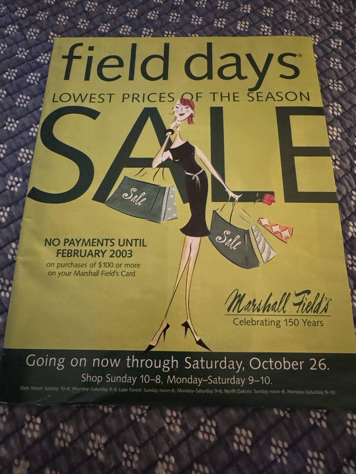 MARSHALL FIELD’S FIELD DAYS Insert 2002 60 Pages VG+/EX
