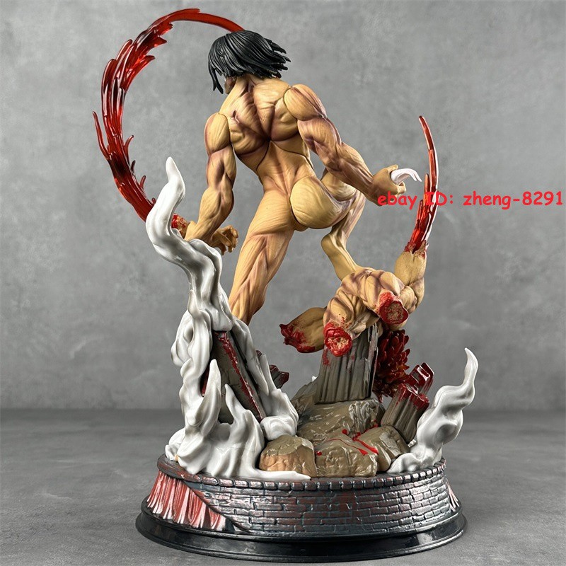 US! H29CM Attack on Titan Eren Jaeger In Combat GK PVC Painted Figure Statue Toy