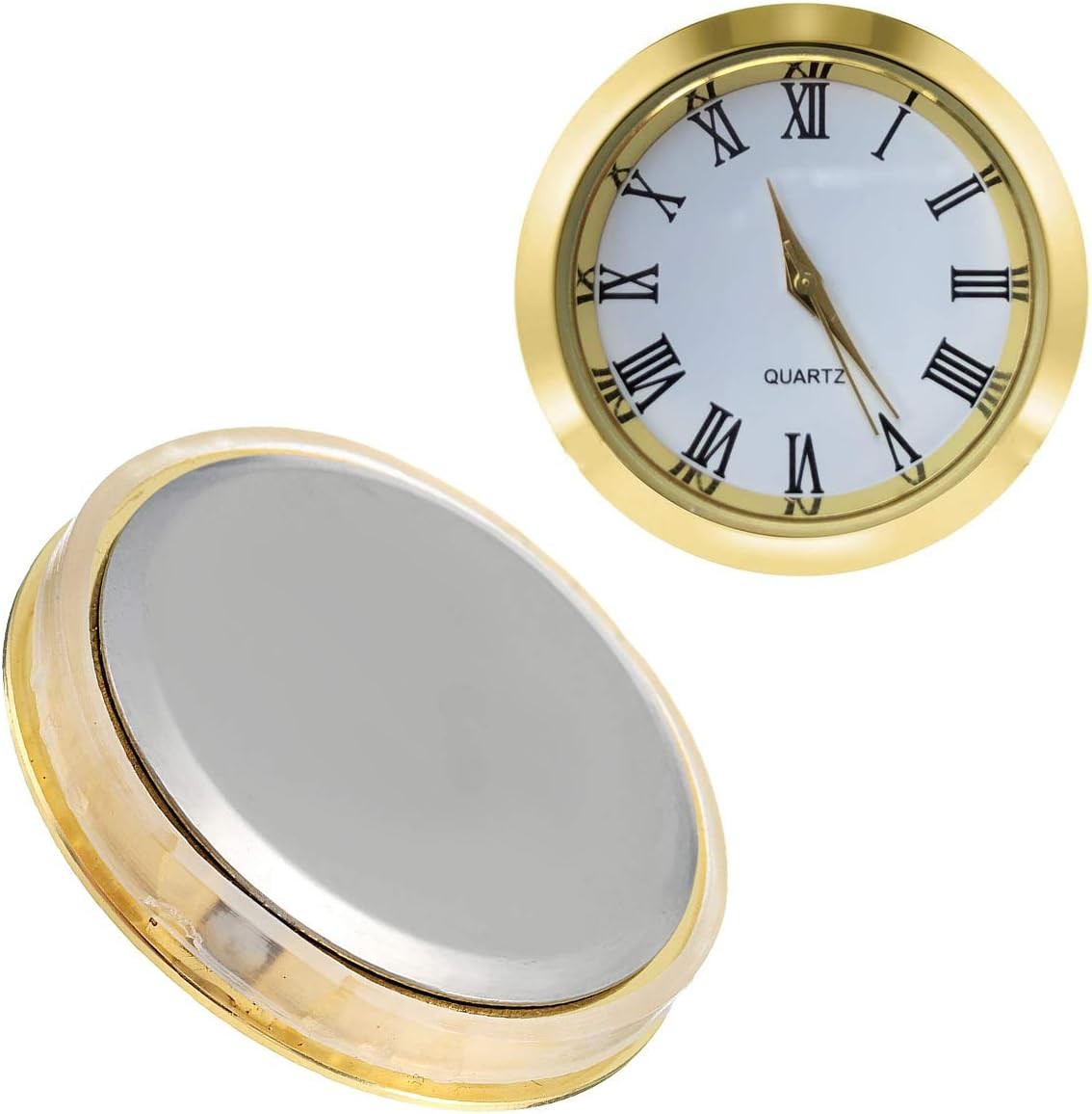 HILLHOME Mini Clock Insert 1-1/2 Inch (37 Mm) round Quartz Movement Miniature