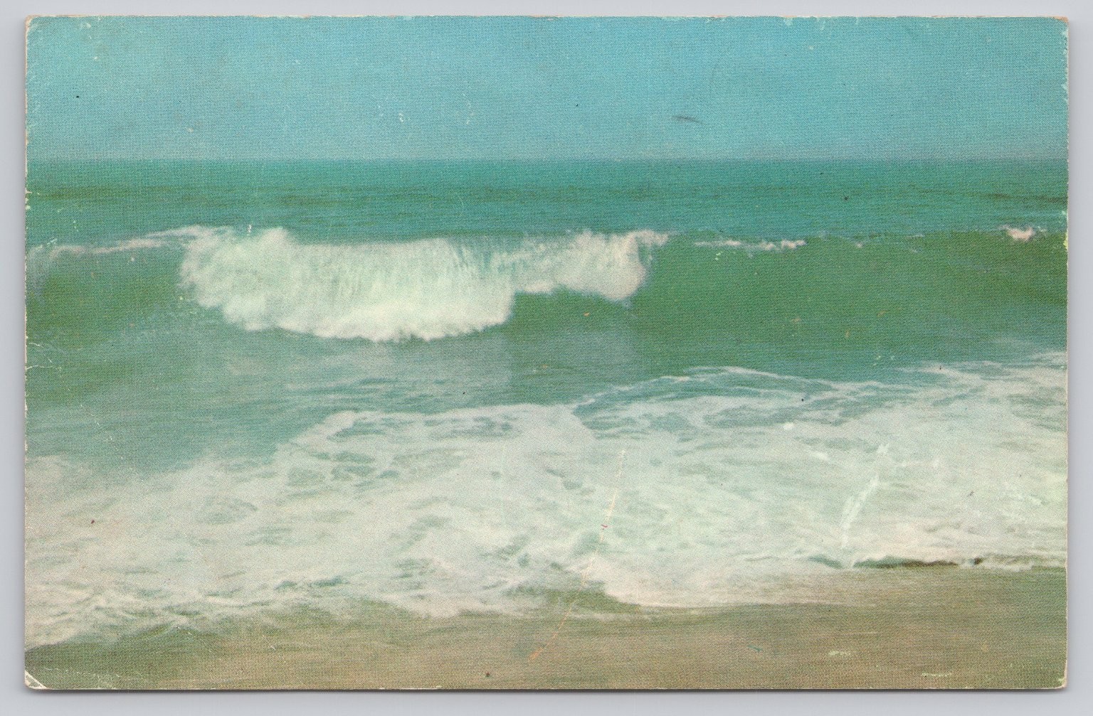 Vintage Photochrome Postcard A Rolling Surf Color by G.E. Watson 1939-Now