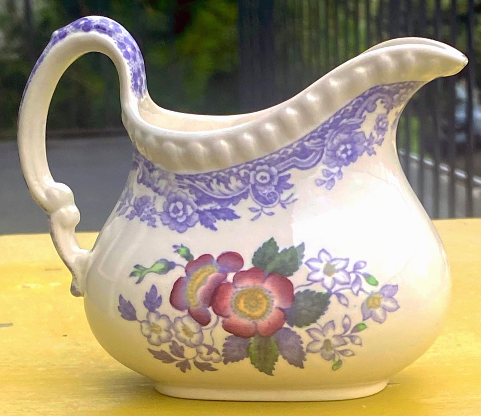 Copeland Spode MAYFLOWER Purple Floral Creamer Vintage made in England