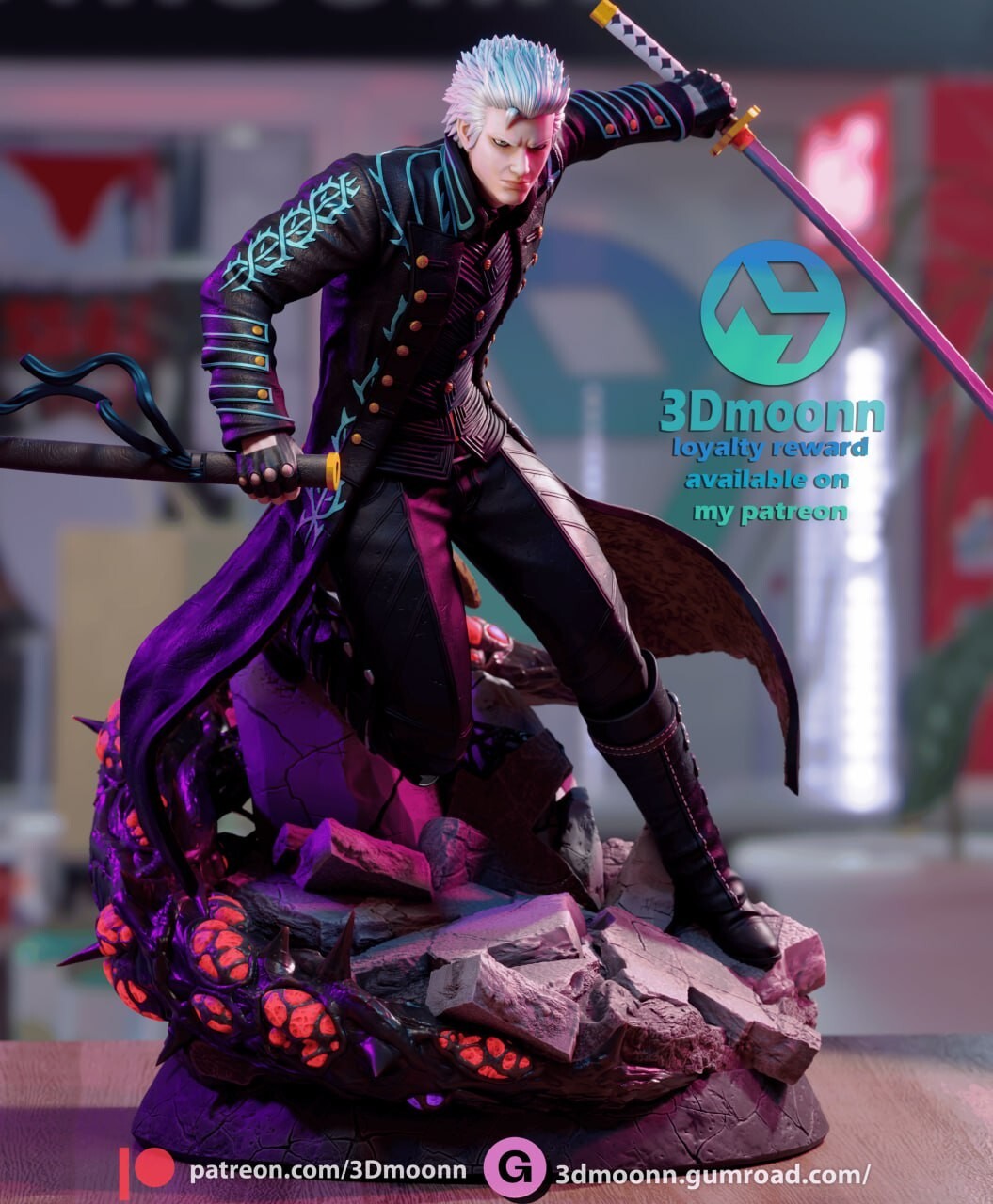 Devil May Cry, Vergil , 1/9, 22cm, 12k Resin 3D Print Figure Model Kit