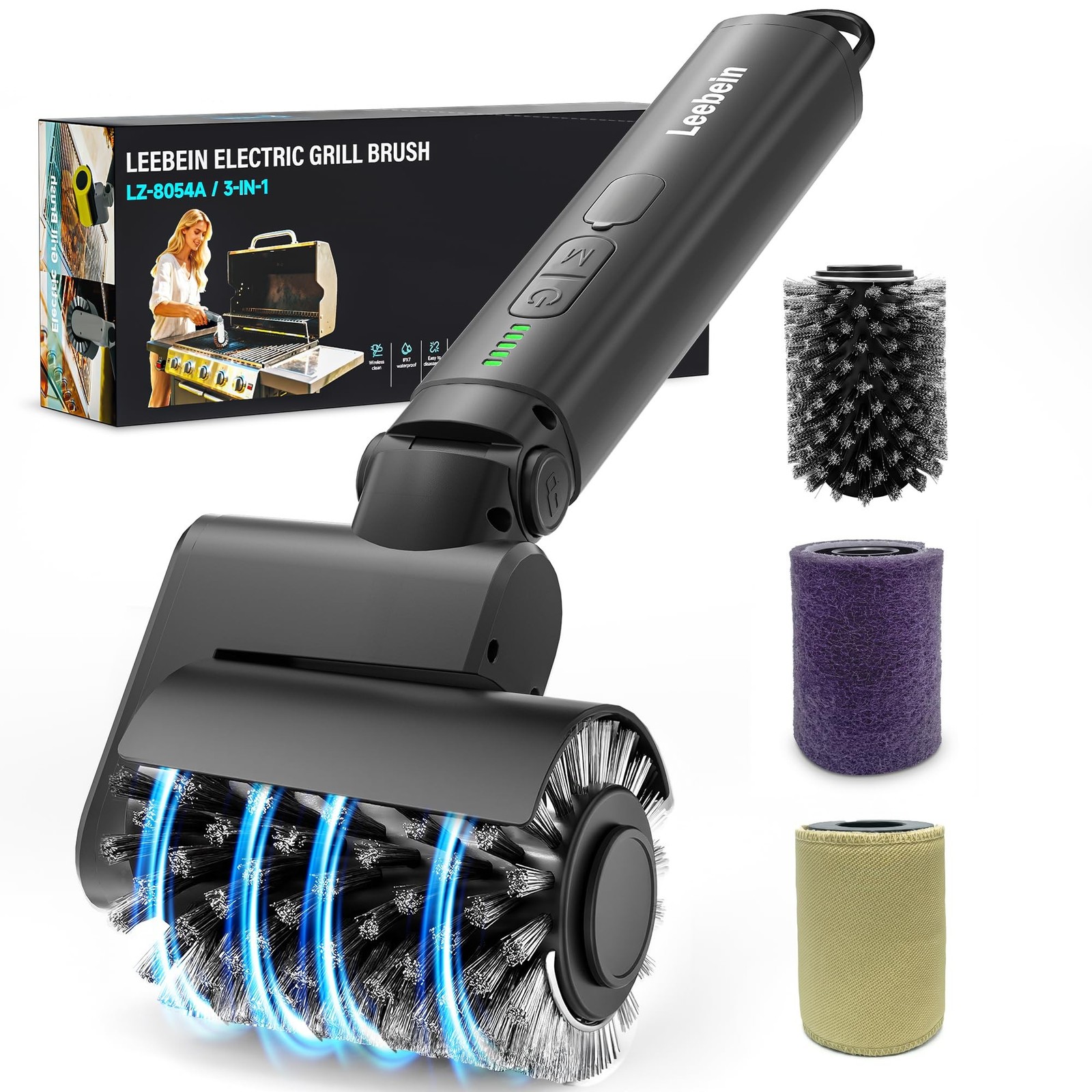 Leebein Electric Grill Brush for Outdoor, 2026 TikTok BBQ Grill Cleaner with …