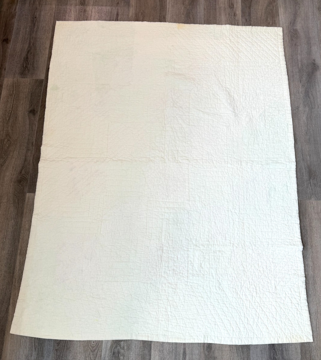 Vtg Handmade Patchwork Pinwheel Square Quilt Lime Green 71 x 55