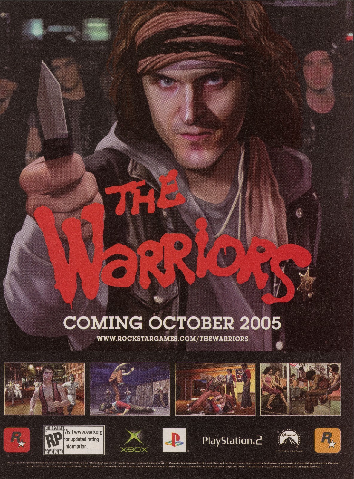 The Warriors Playstation 2 PS2 Xbox 2005 Promo Game Ad Print Poster – Glossy