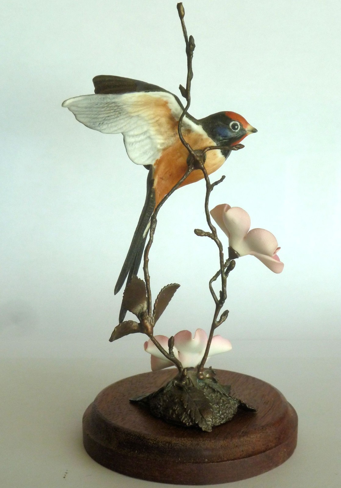 Royal Worcester Barn Swallow Limited Edition Porcelain & Bronze David Fryer