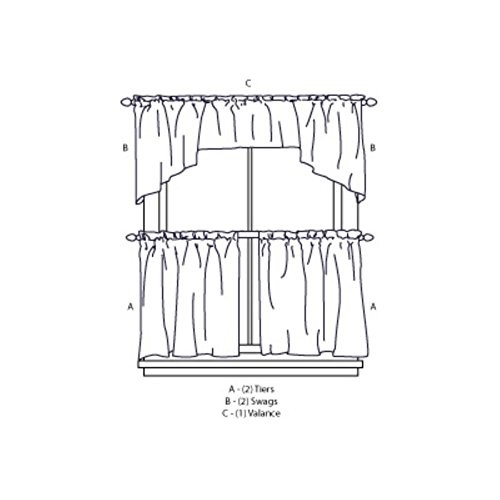Birds Kitchen Curtain Tier Pair, 58″ W x 36″ 58″W x 36″L (Pack of 1) Chocolate