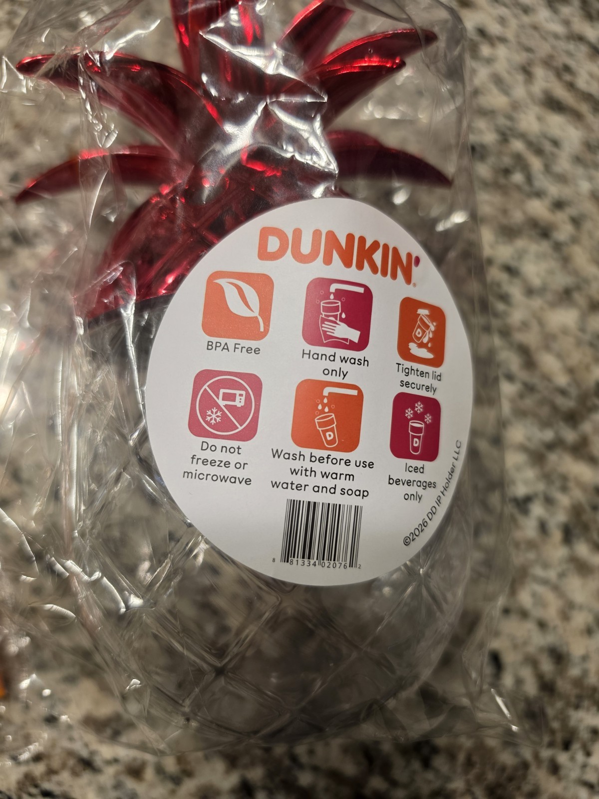 Limited Edition Dunkin Donuts’ Pineapple Cup🍍 New Authentic With Straw 🥤 🧡