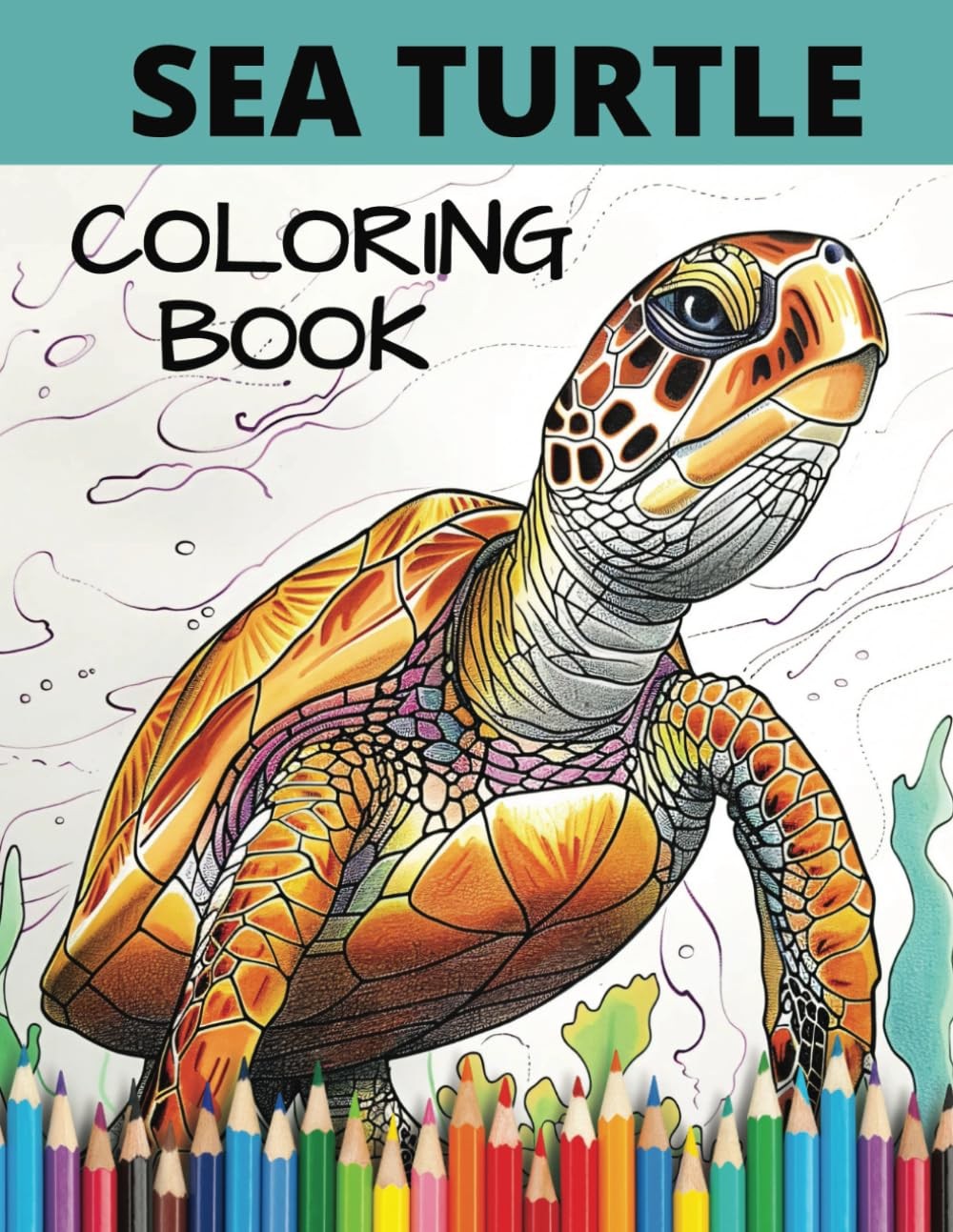 Sea Turtle Coloring Book: For Adult and Kids, Relaxation and Fun