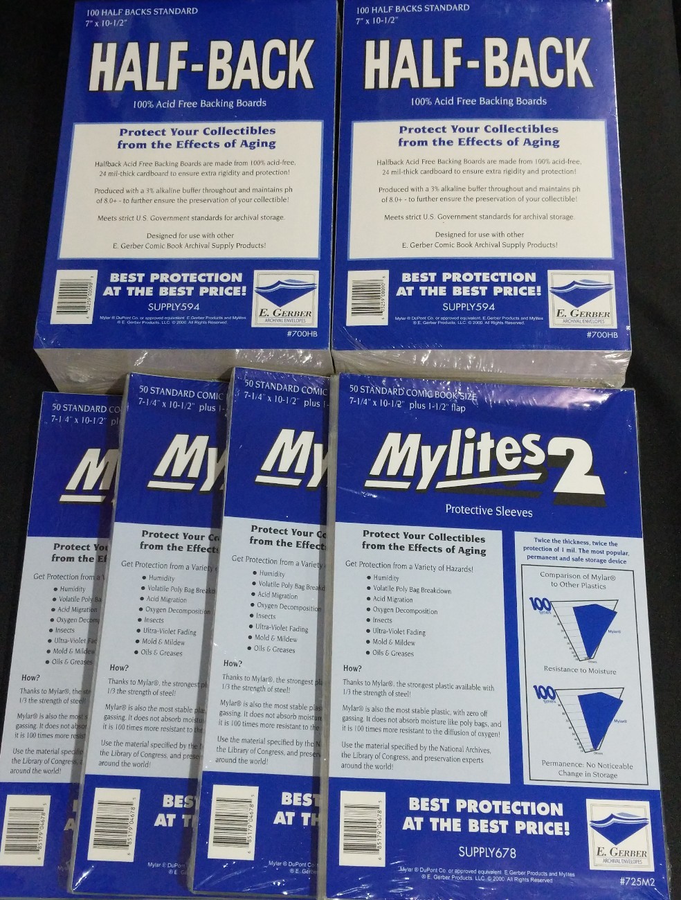 200 E. Gerber Mylites2 + Half Backs – Bronze Age Comic Book Sleeves 725M2/700HB