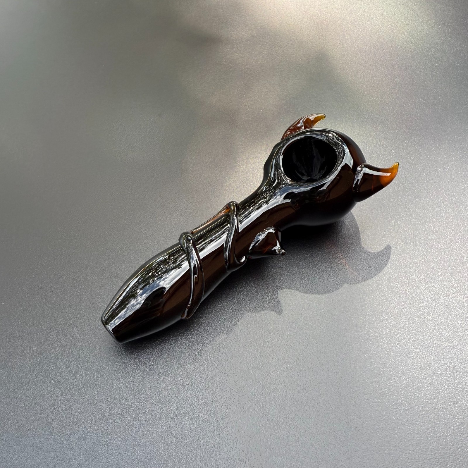 Demon Glass Pipe Smoking Hand Spoon Pipe Tobacco Glass Smoke Bowl Gift