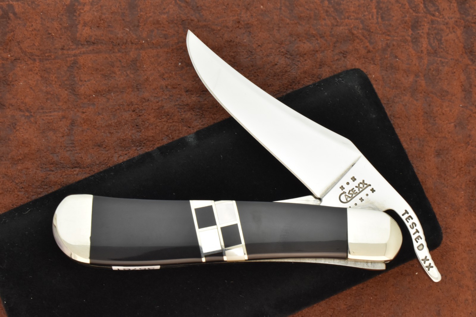 RARE CASE XX USA EXOTIC BLACK JETSTONE & MOTHER OF PEARL RUSSLOCK KNIFE (35761)