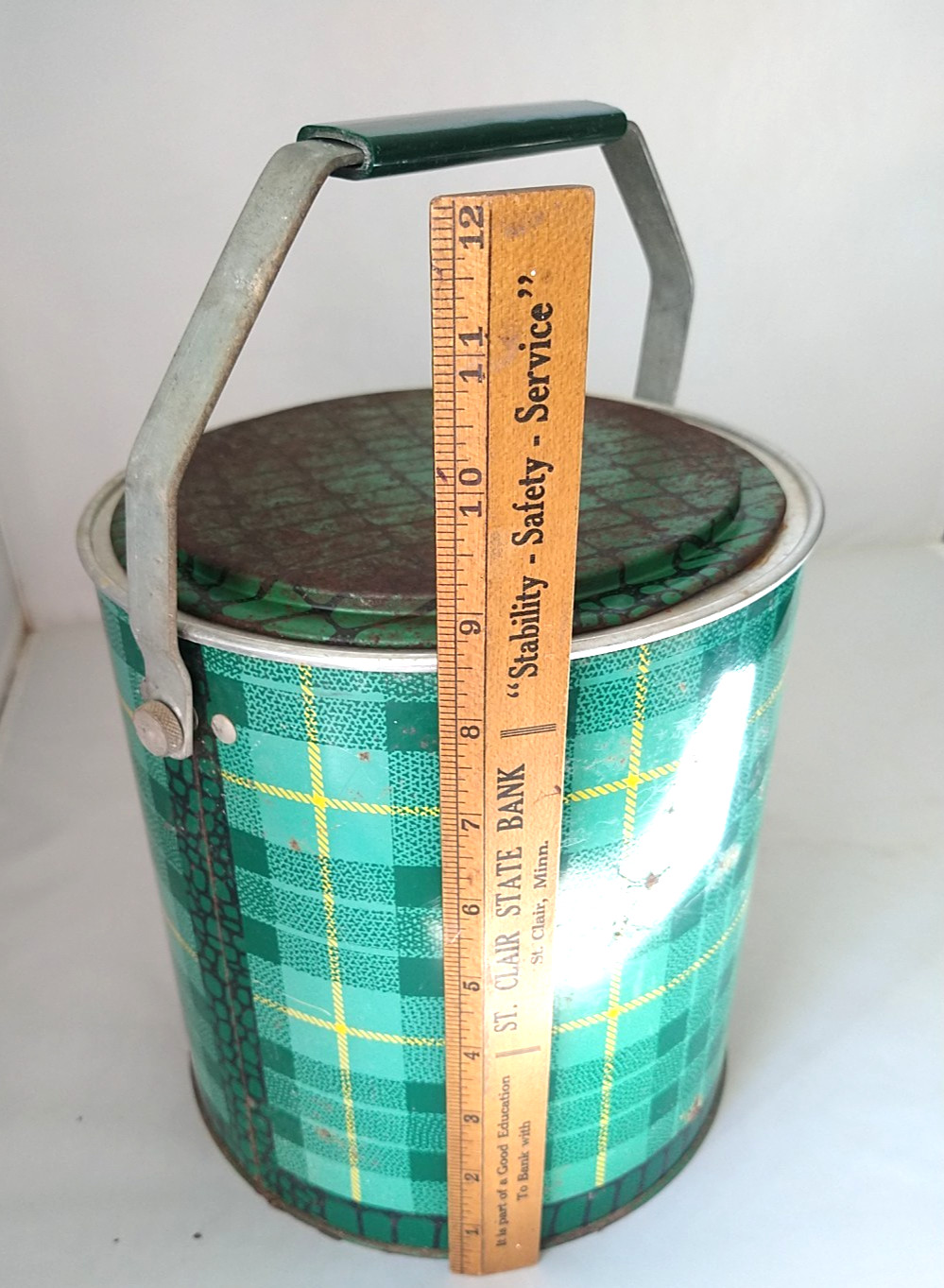 Cape Cod Refrigerall Rexall Drug Vintage 1 Gal Portable Cooler Green Plaid Vtg