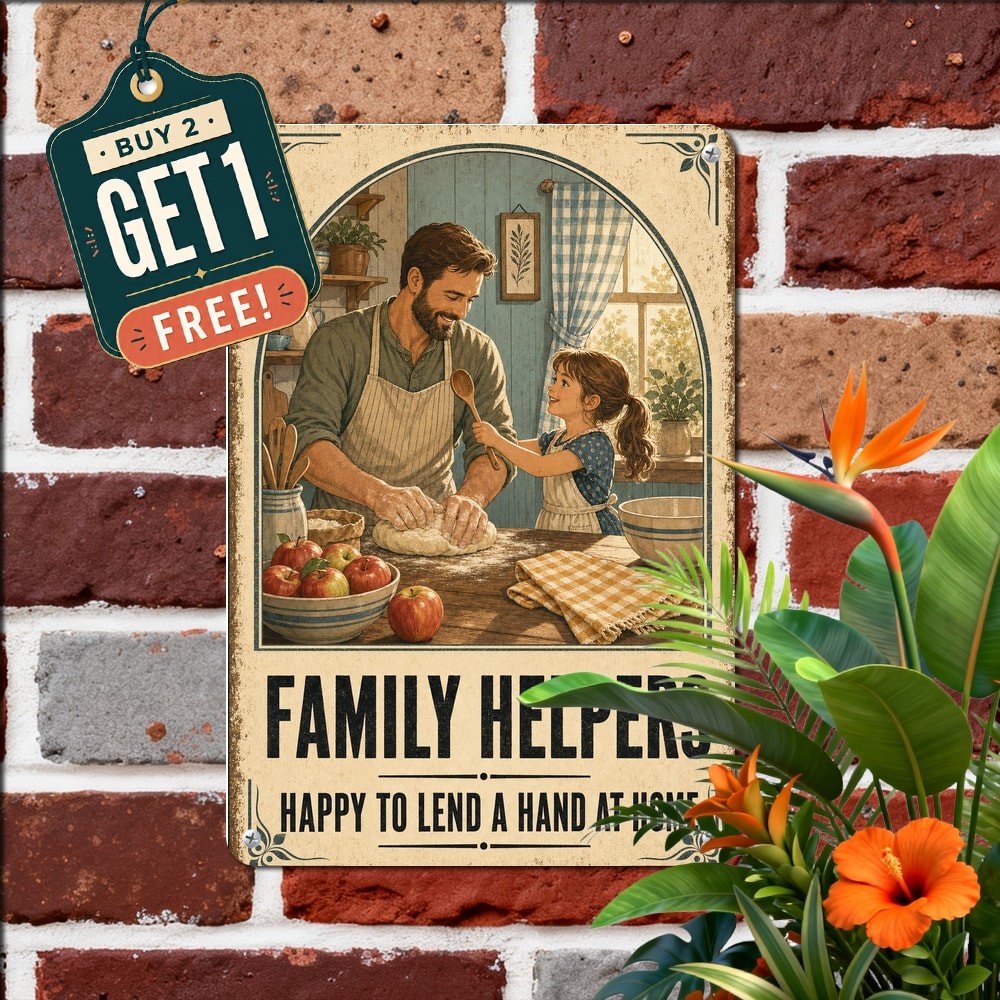 Hardworking Youngsters Theme Dining Room Tin Sign Retro Kitchen Food Wall Decor