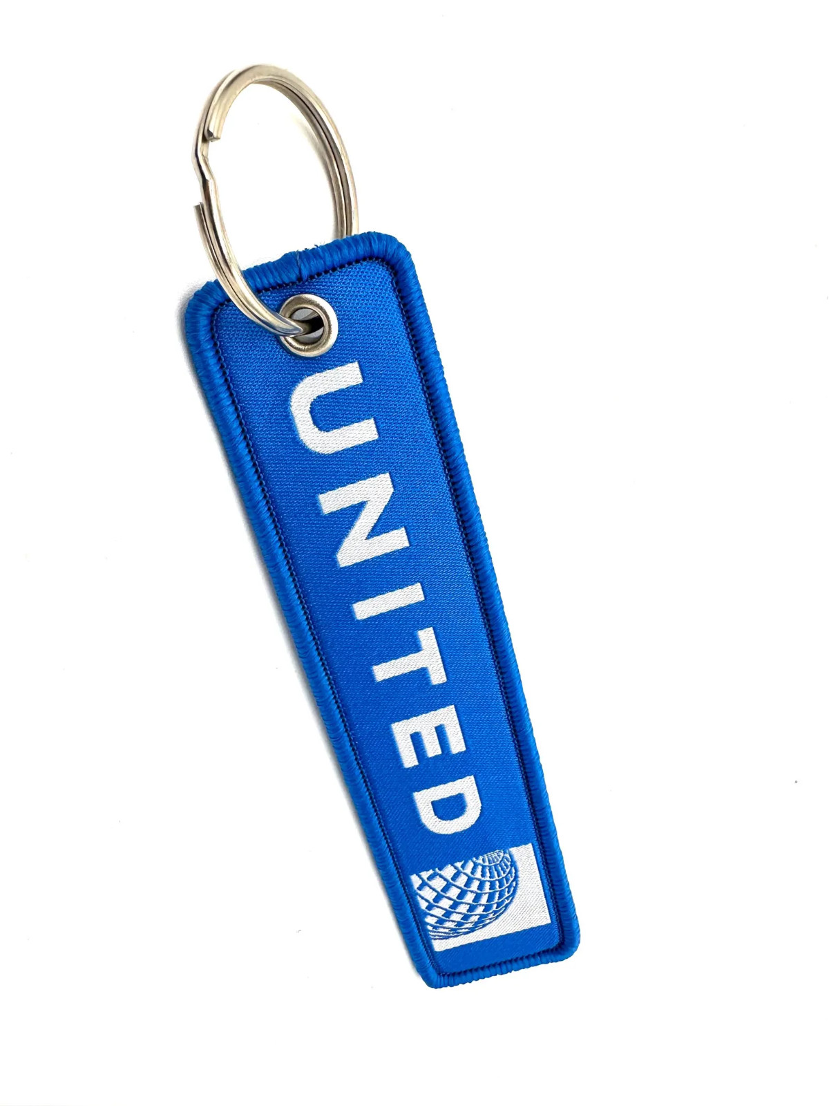 STUNNING UNITED AIRLINES EMBROIDERED TAG KEYCHAIN/KEY RING…NOT EASILY FOUND…