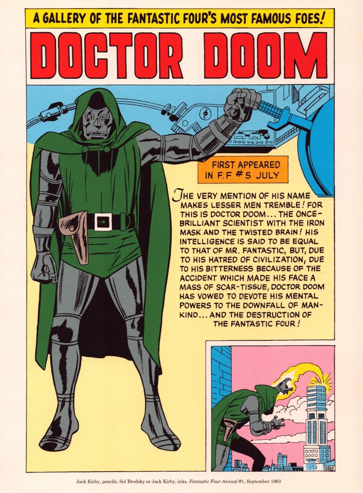 DOCTOR DOOM F.F. By Jack Kirby 9″x12″ Marvel Comics Vintage Art Print Poster