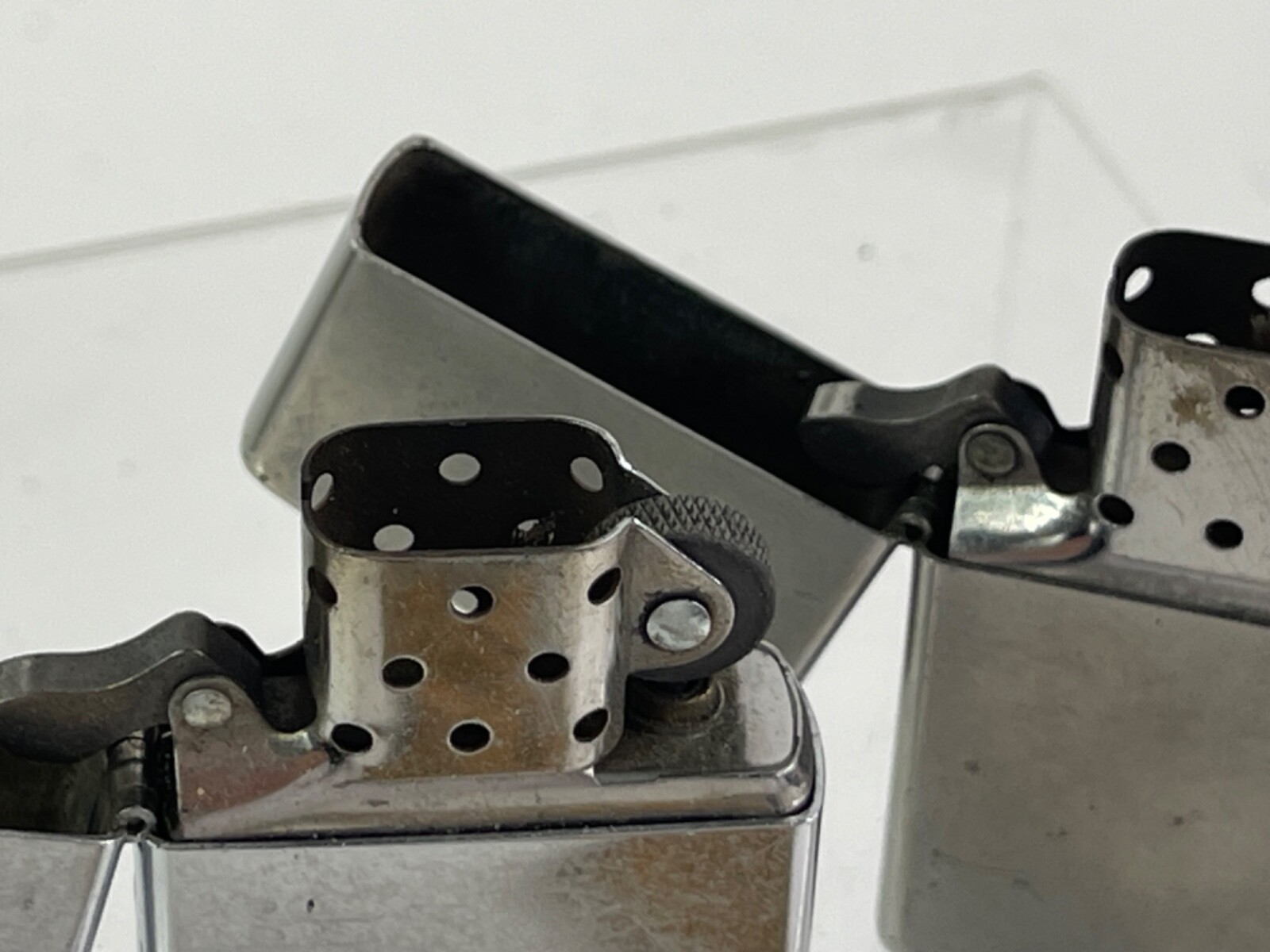 Collection of Two Zippo Lighters Silver Chrome Satin finished 2004 & 2015
