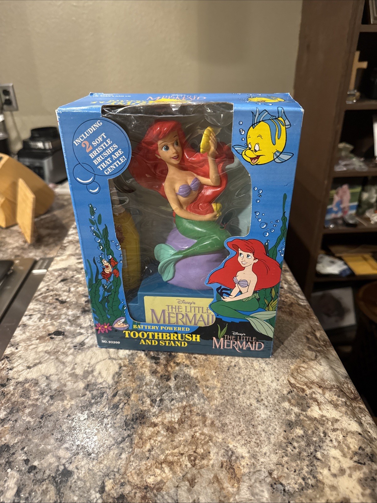 Vintage Janex Disney’s Little Mermaid Battery Powered Toothbrush W/Stand NOS
