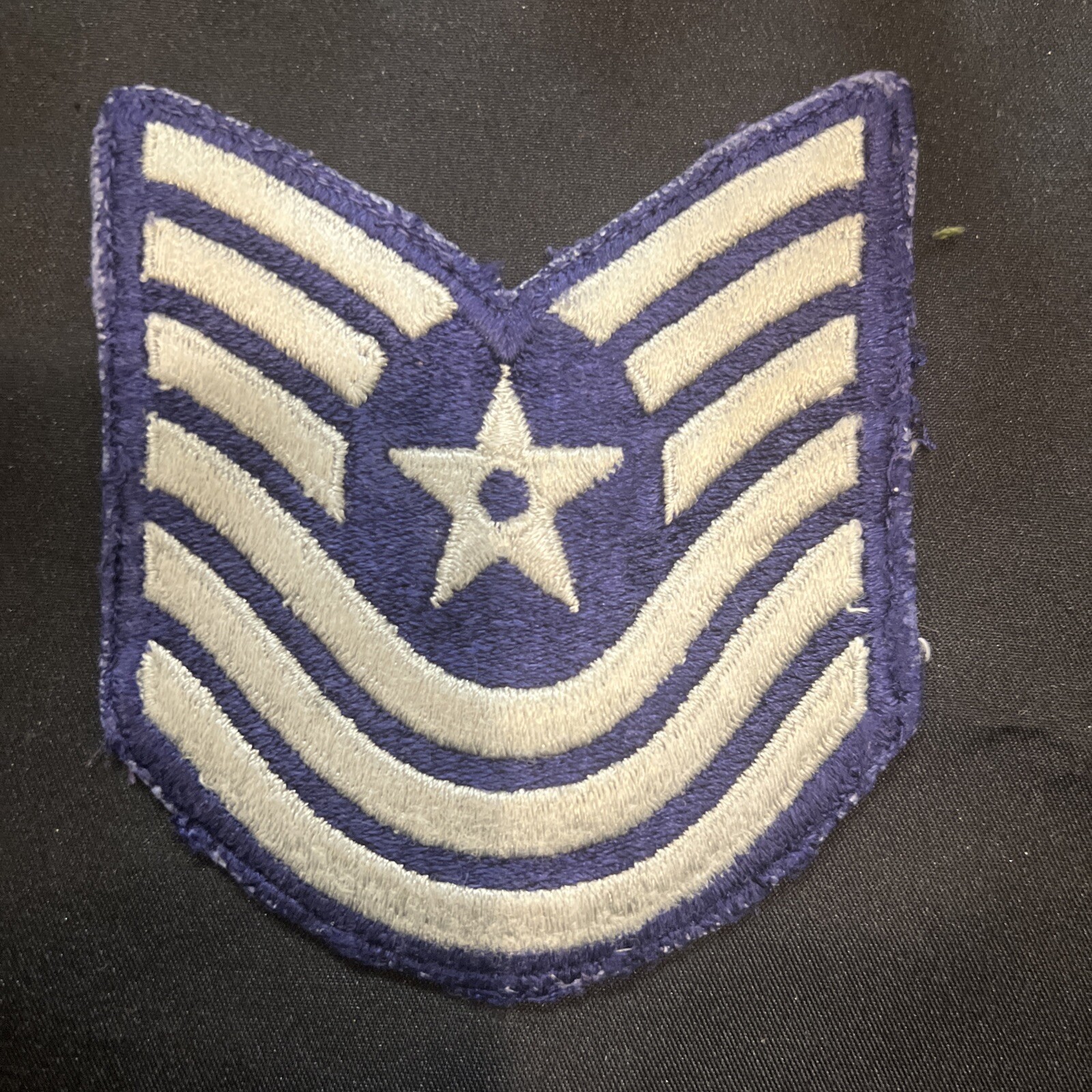 🇺🇸😎US Air Force Master Sergeant Patch Blue Silver Chevron As Pictures😎🇺🇸