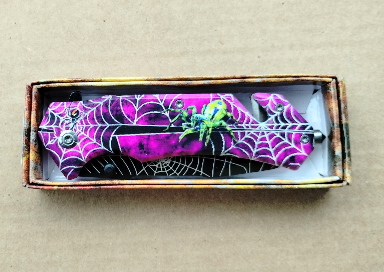 Dark Fantasy Blades 4.5″ Pink Spring Assist Knife Serrated Edge W/ Pocket Clip