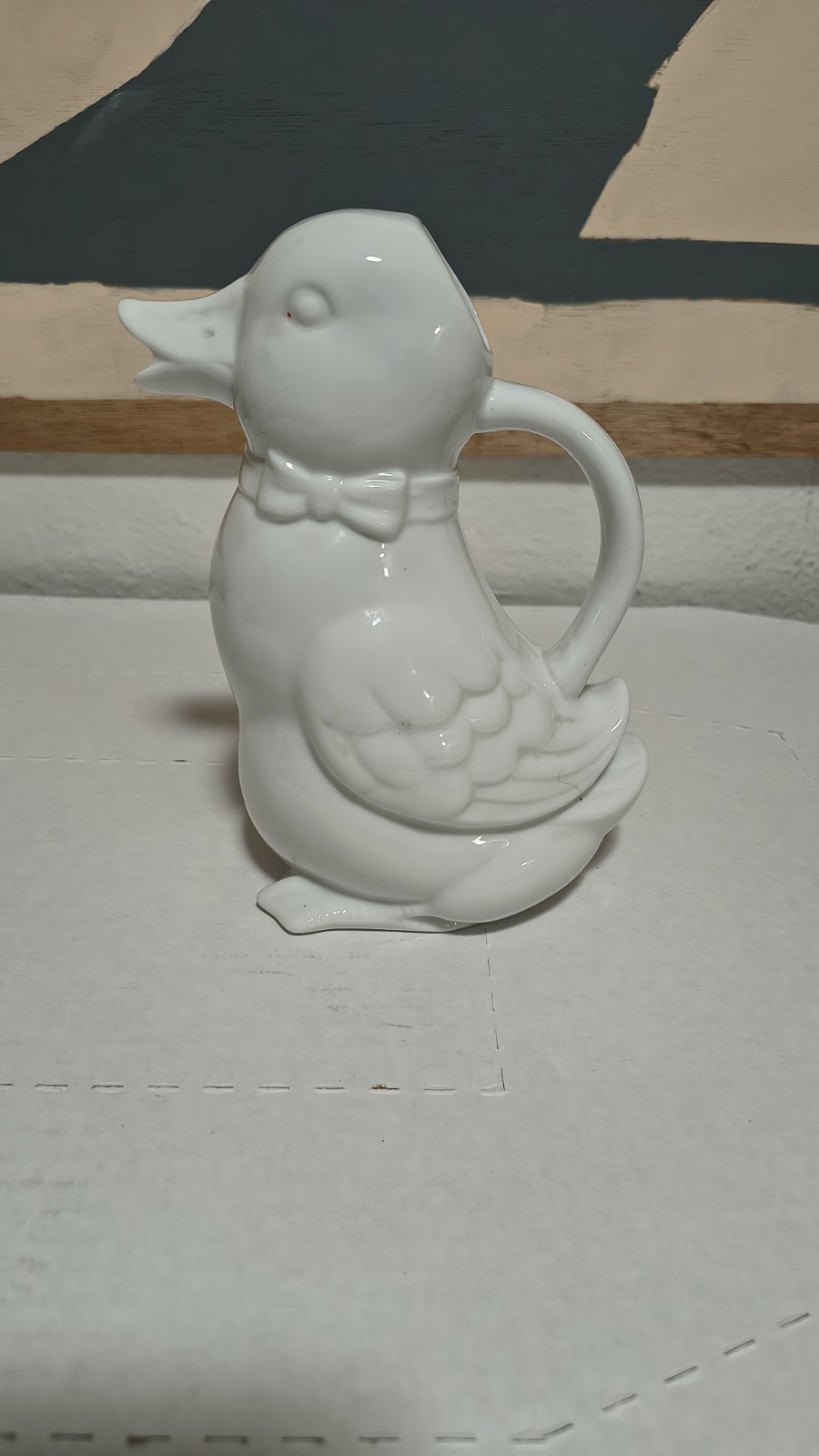 Duck Cream Pitcher White Ceramic Spring Decor