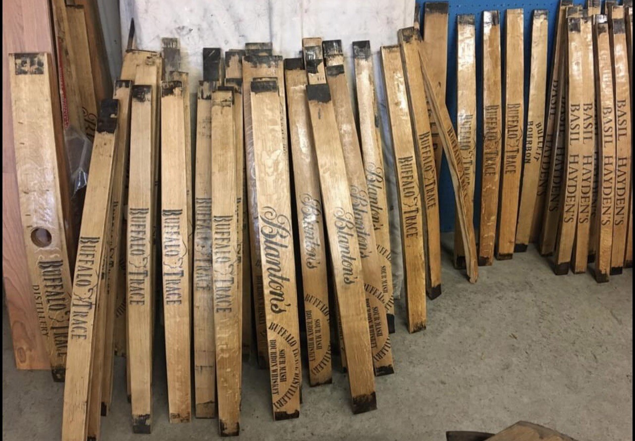 BUFFALO TRACE BOURBON BARREL STAVES ,PAPPY,BLANTON, W.L. WELLER ETC.