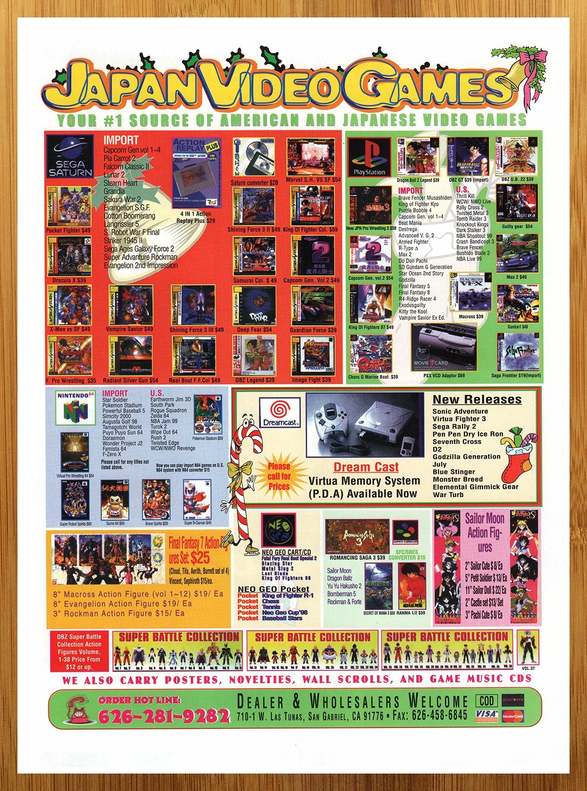 1998 Japan Video Games Print Ad/Poster Sega Saturn PS1 Dreamcast Dragon Ball Z