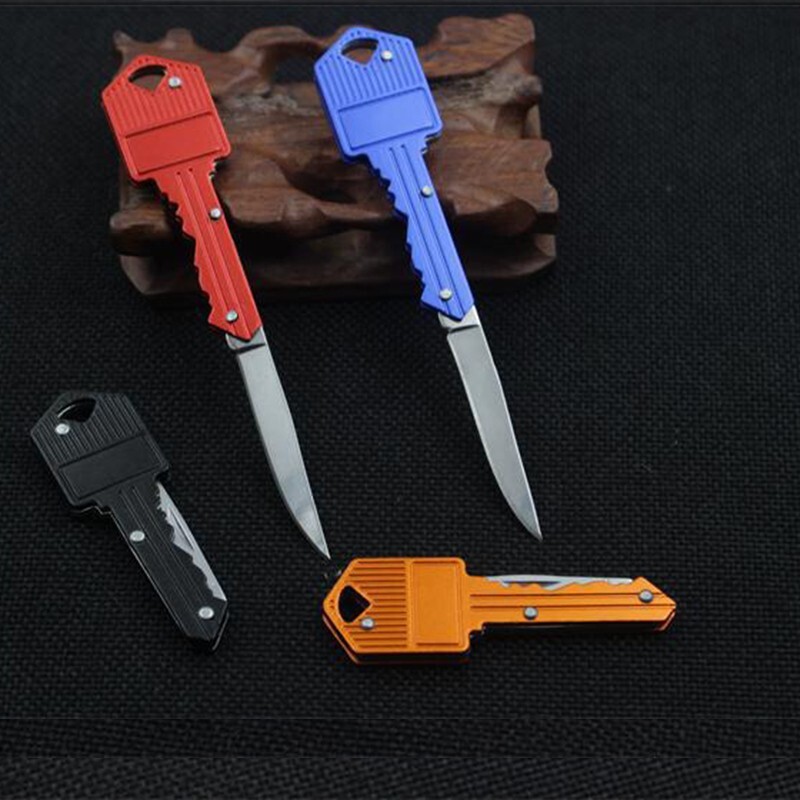 6PCS Portable Pocket Knife Key Shape Mini Key Chain Survival Key Chain Knife