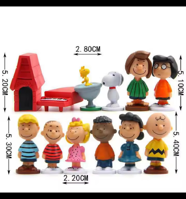 12 PIECES-PEANUTS (SNOOPY) FIGURE SET- ALL THE ONES WE REMEMBER-NEXT DAY SHPNG