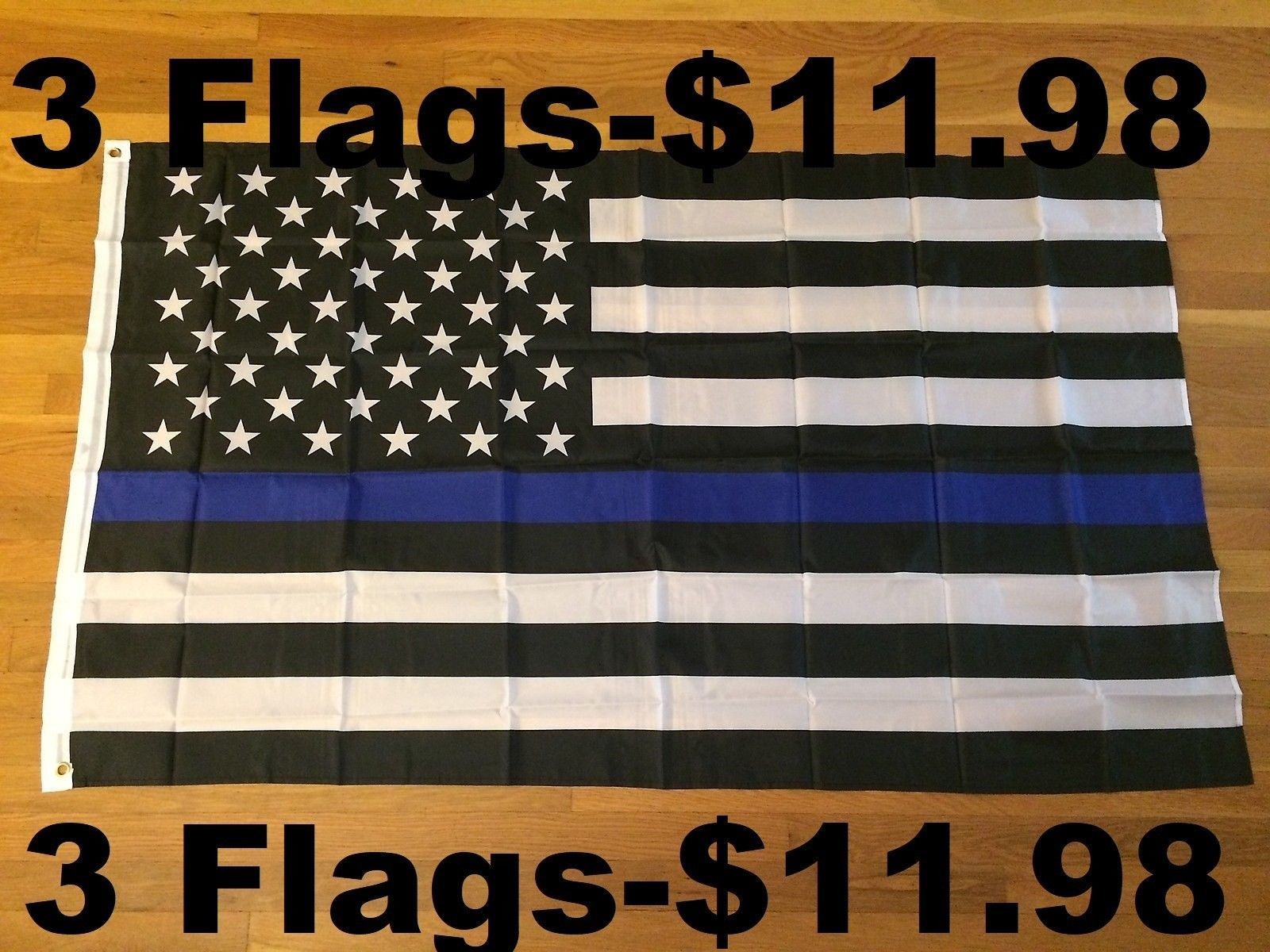 3 Flags – Thin Blue Line American Flags Blue Lives Matter Law Enforcement 3x5ft