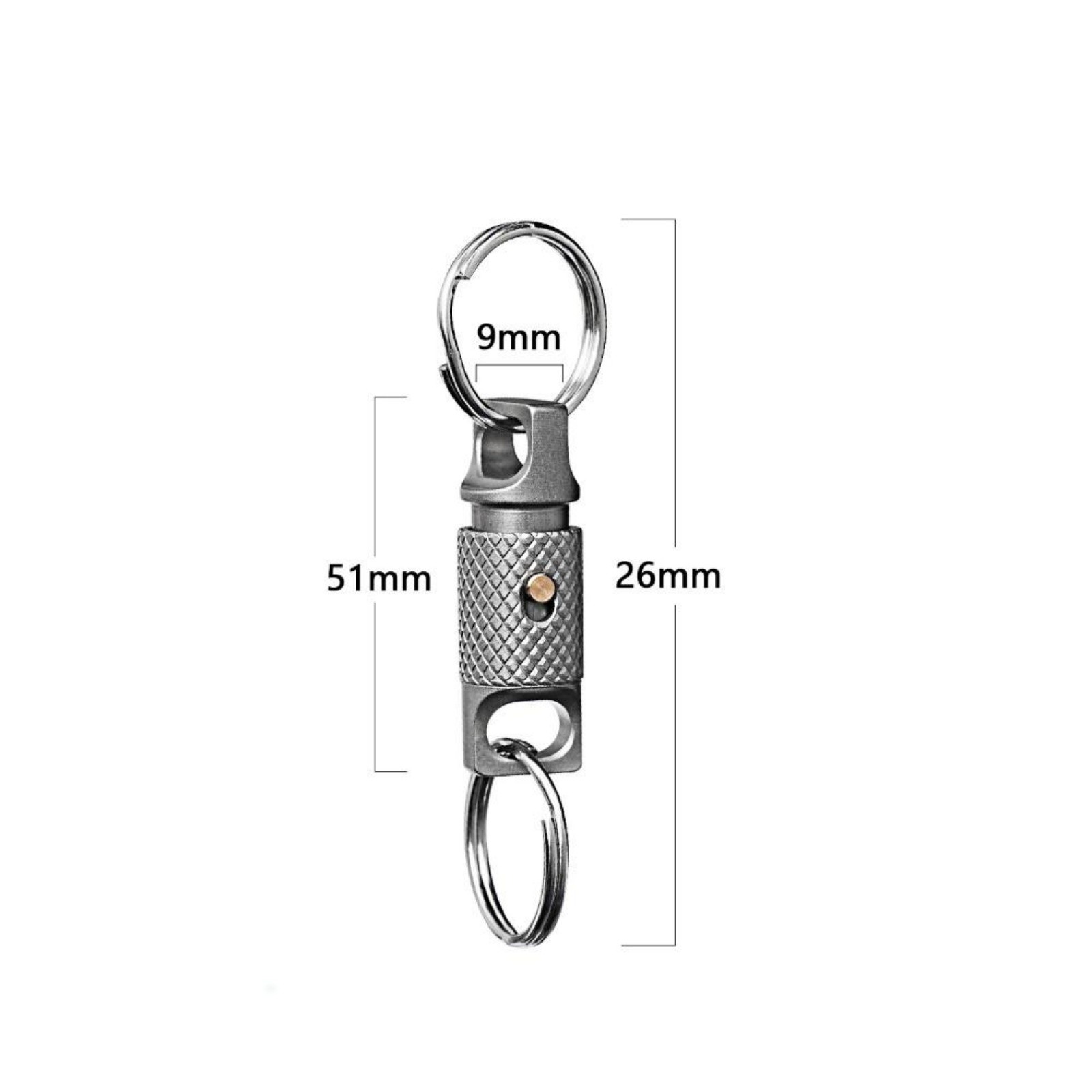 Titanium Alloy Quick Release Swivel Keychain Lock EDC Car Key Ring Clip