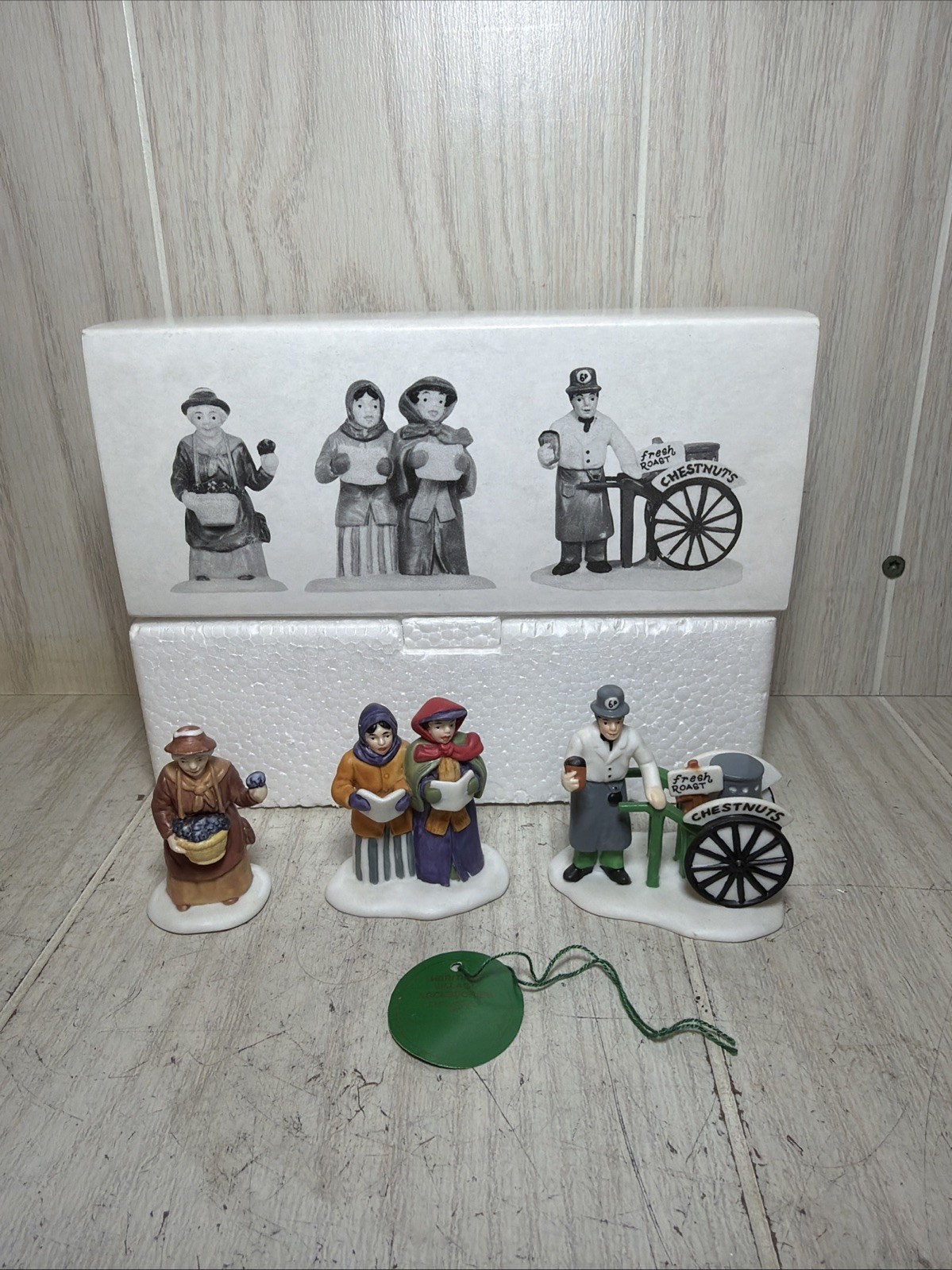 Department 56 Dickens’ Village “Violet Vendor/Carolers/Chestnut Vendor” #5580-8