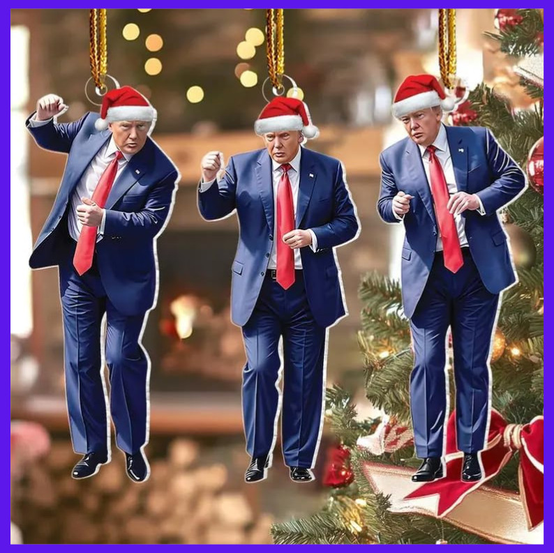 Donald Trump Christmas Ornament 2025 Set of 3 – Trump Ornaments for Christmas Tr