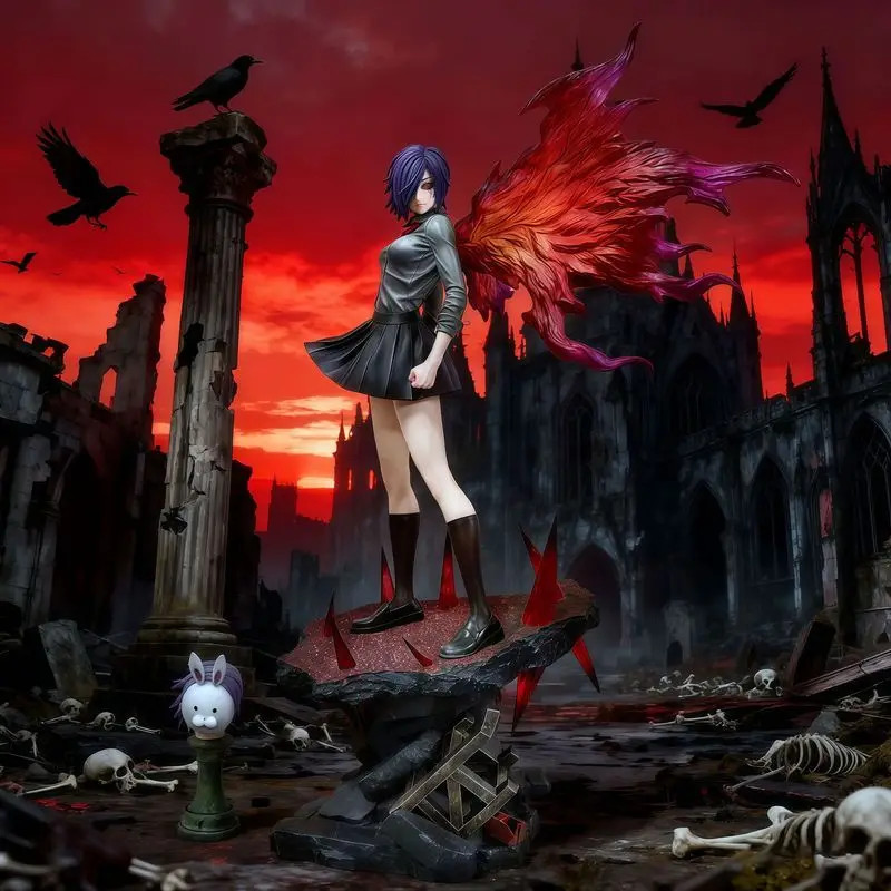 37cm Tokyo Ghoul Touka Kirishima GK Anime PVC Figure Statue Model Doll
