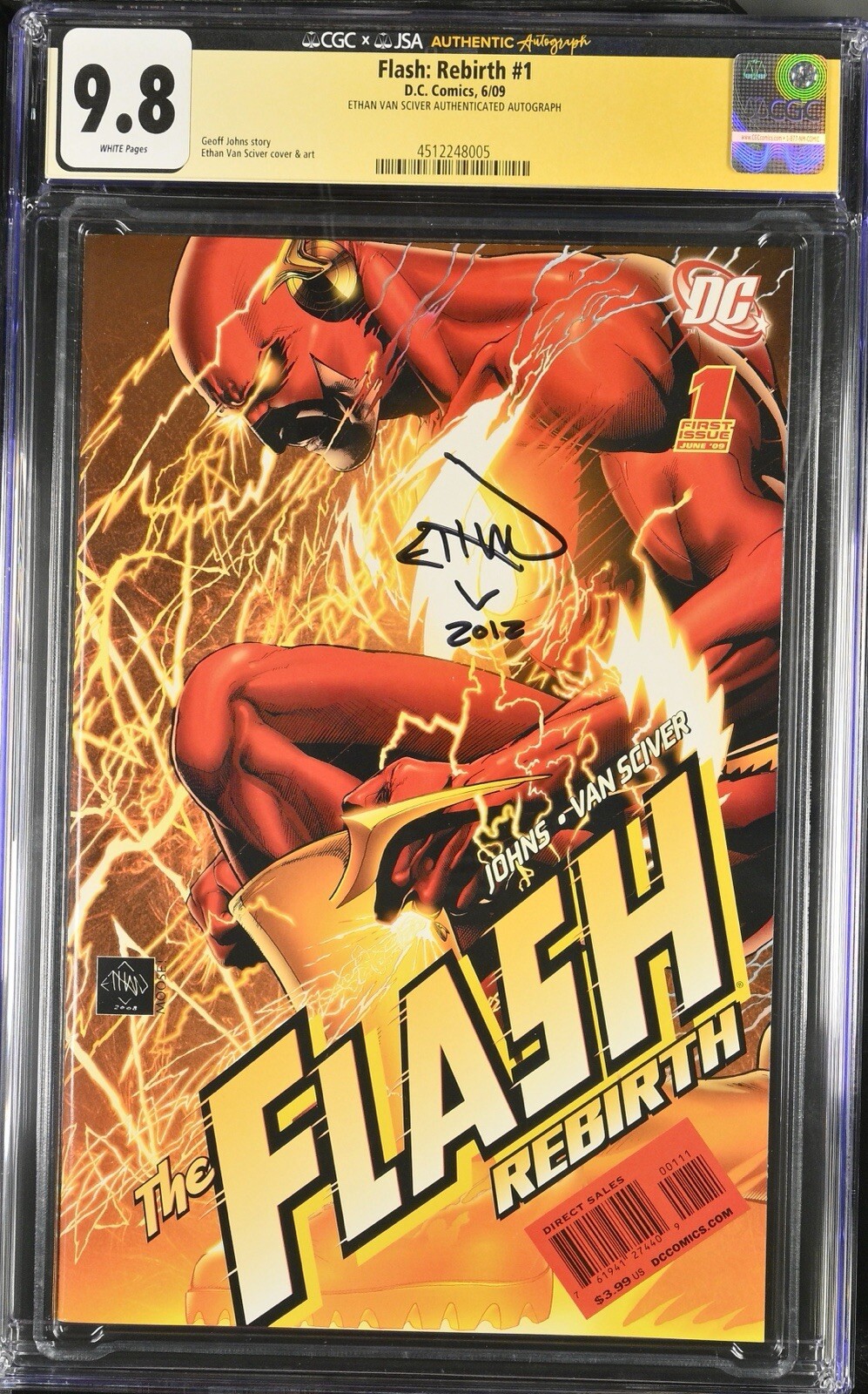 CGC SS 9.8 Flash Rebirth #1 SIGNED Ethan Van Sciver Cover & Art / Geoff Johns