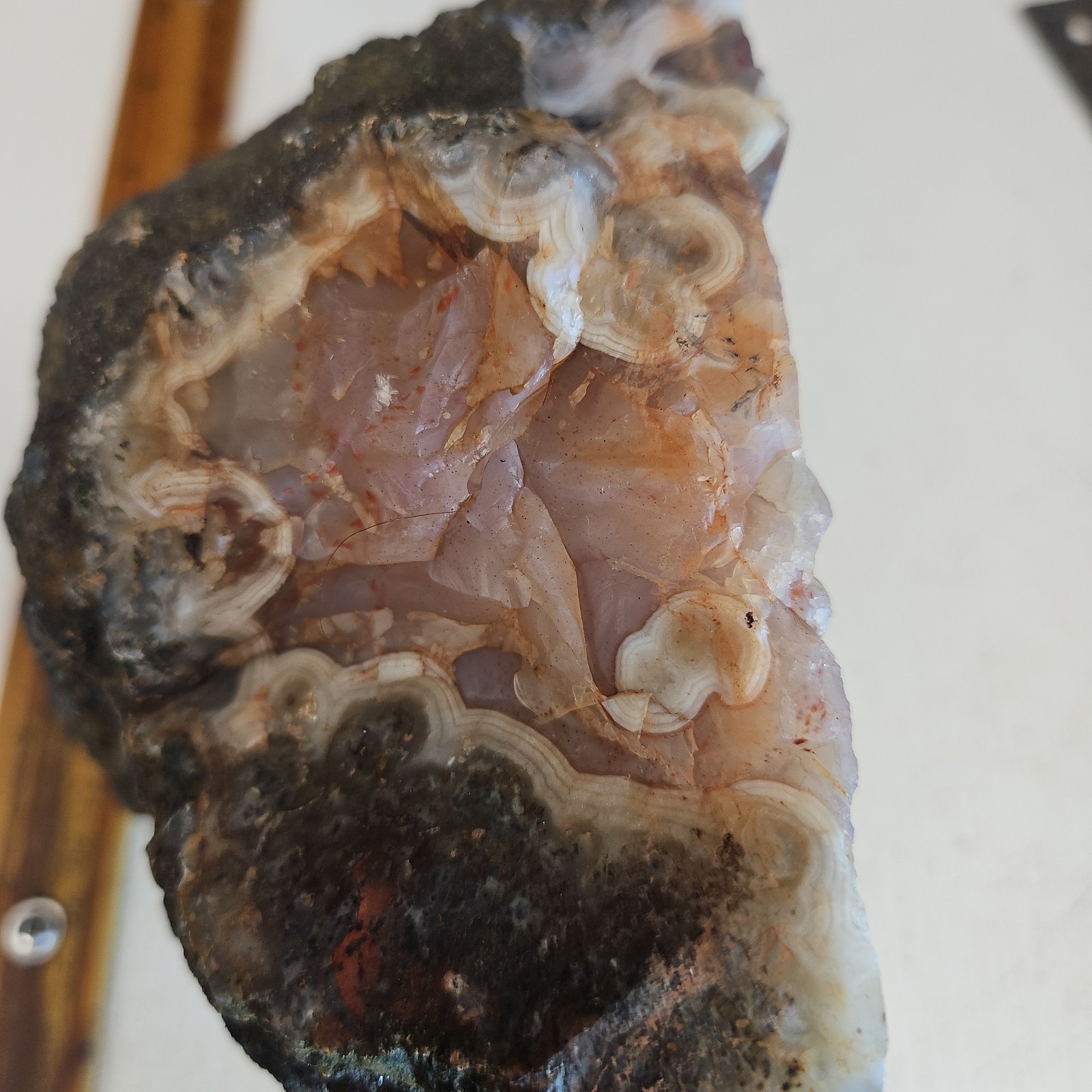 Moroccan agate polished specimen, Morocco beautiful colors, banding. 5lbs 3.8OZ