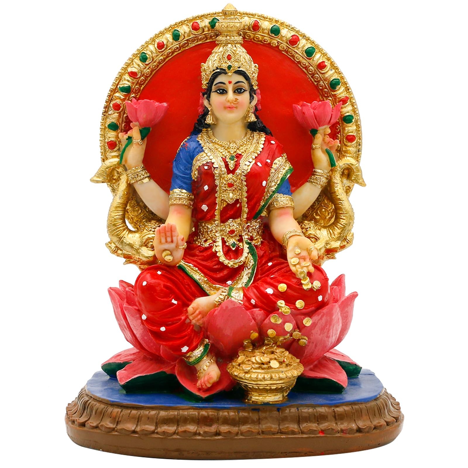 Indian Lakshmi Idol Statue – 5.1”H Hindu Goddess Laxmi MATA Murti India Pooja…