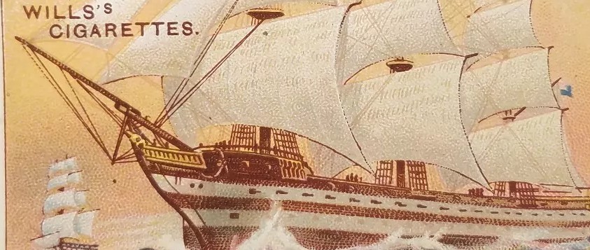 Imperial Tobacco Co celebrated ships Cigarette Trade Card Will’s vintage a4-26