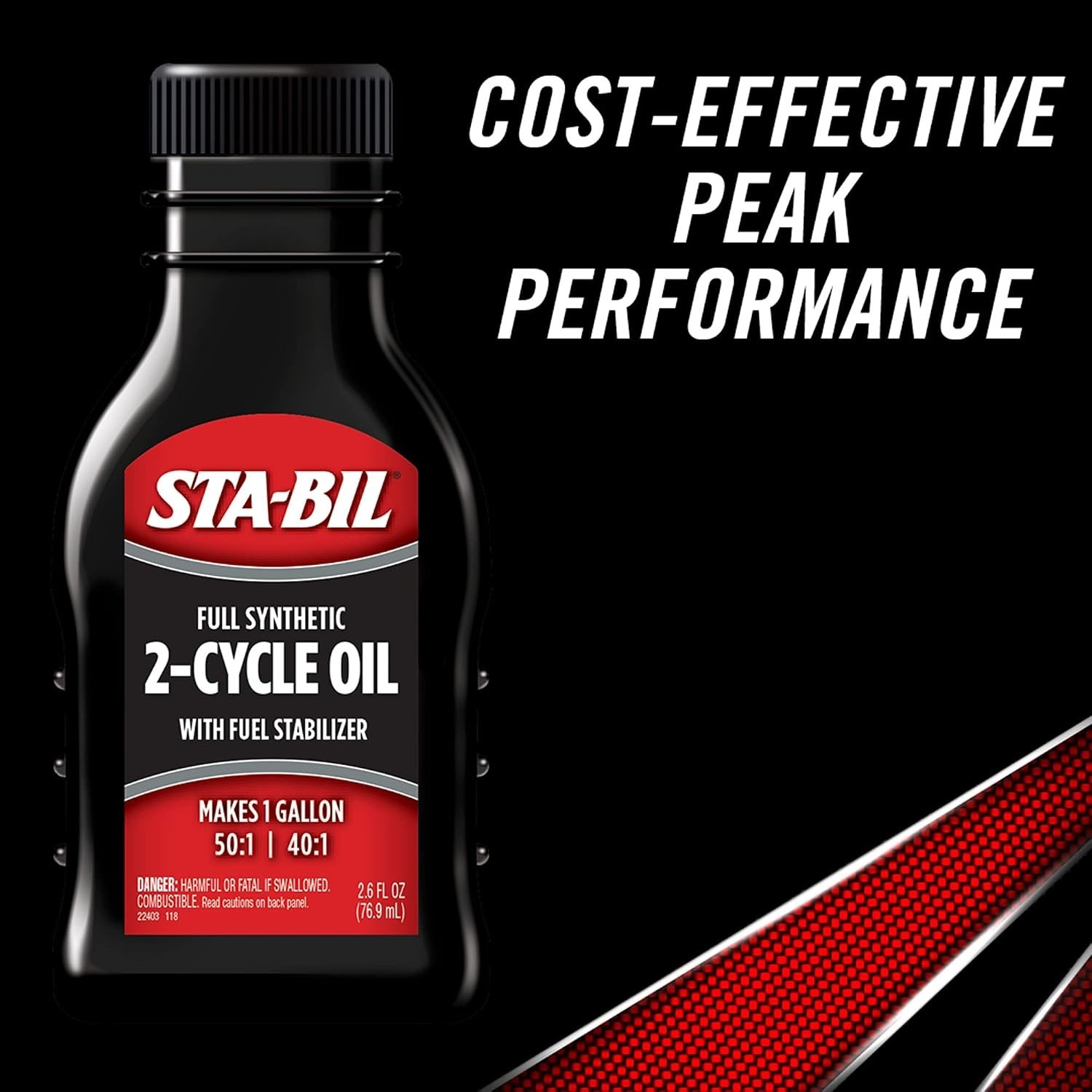 Efficient Full Synthetic 2-Cycle Oil – Guarantees 12- Protection, 2.6 oz