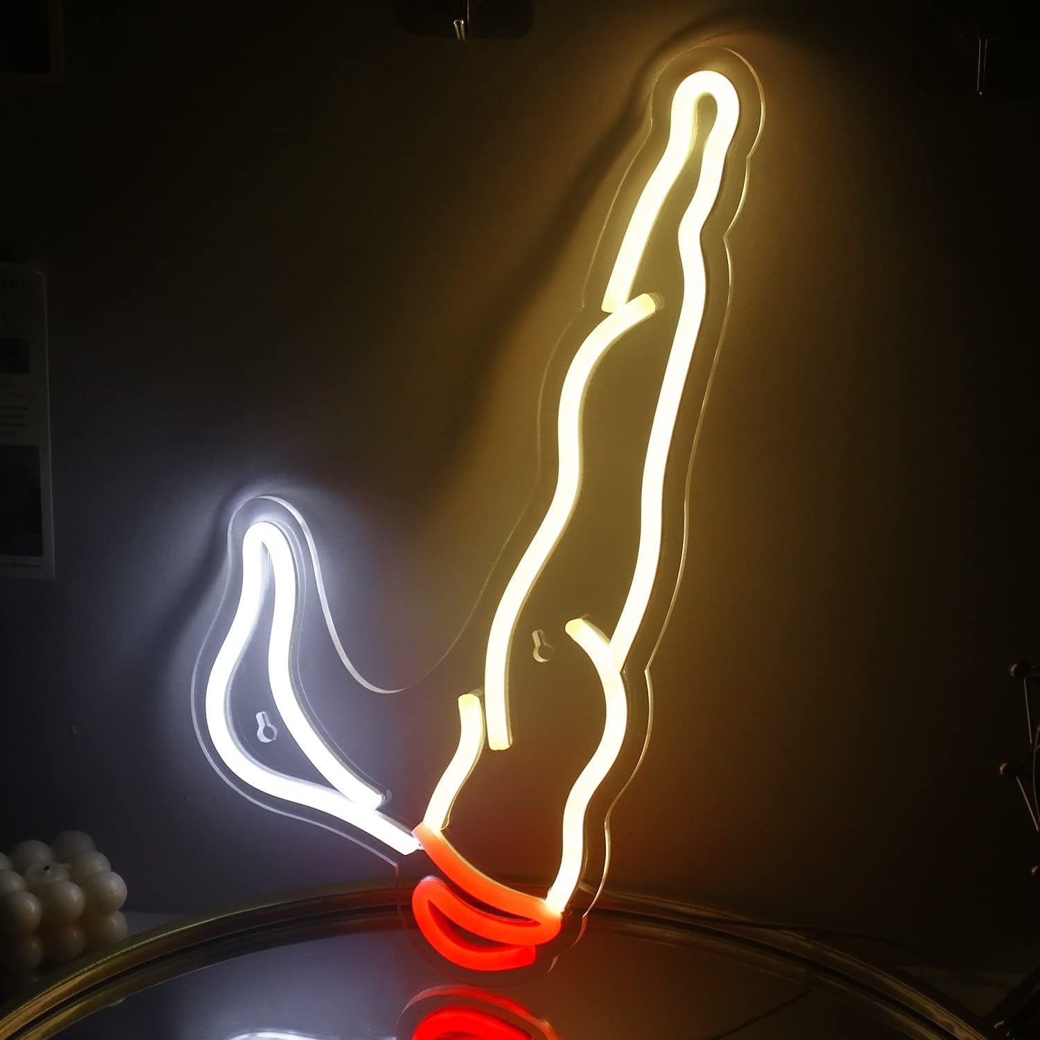 Neon Sign, Light up Sign, Red White Neon Signs for Wall Decor Unique Night Li…