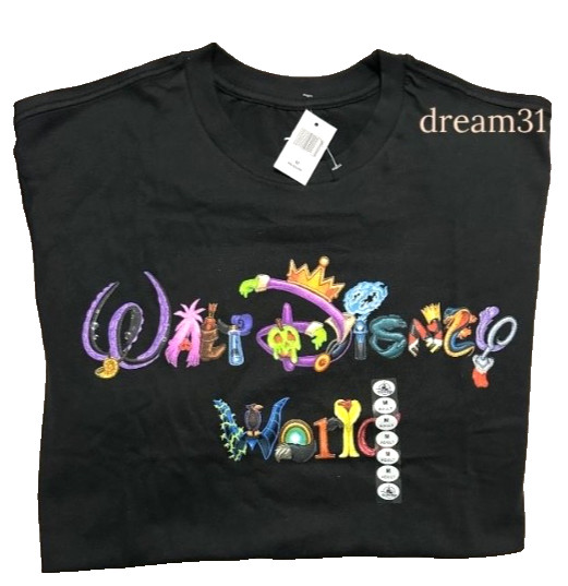 BNWT Walt Disney World Villains Characters T-Shirt Unisex Adult Size M Black