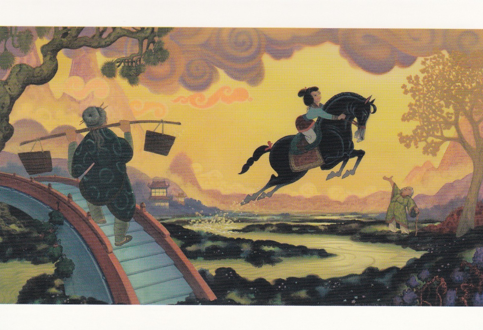 Mulan & Khan – Mulan Disney Movie 1998 Postcard 2015